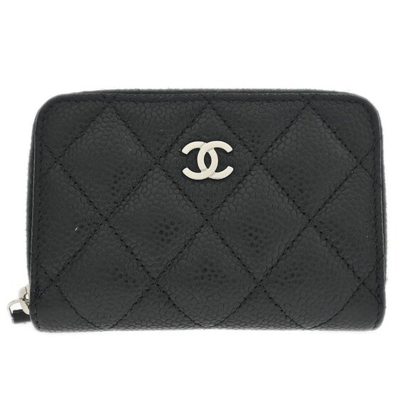 Chanel Black Calfskin Coin Purse Wallet 186565 - Picture 1 of 7